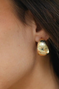 Textured Extra Wide Rounded Hoops