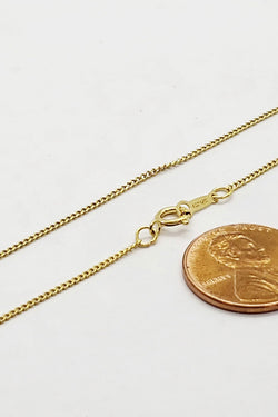 14k Gold Filled Curb Necklace, 1.2mm