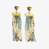 Lilah Semi-Precious Stone Post With Organic Shapes Beaded Fringe Earrings