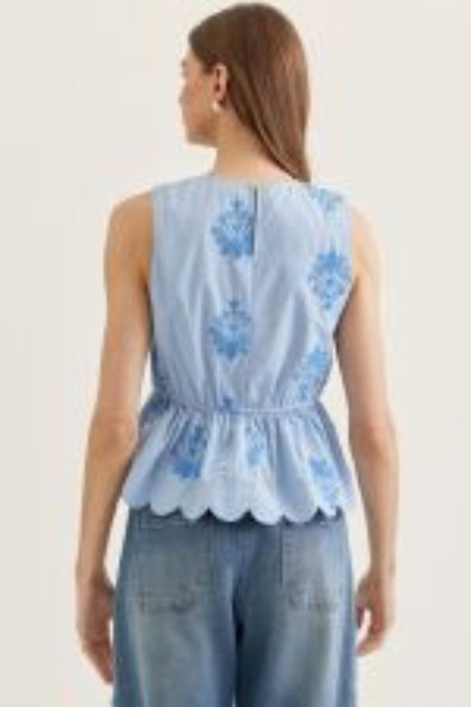Botanical Scallop Hem Shirt