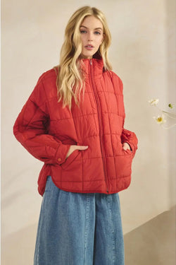 Zip Up Packable Puffer Jacket