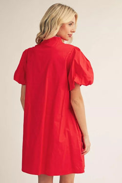 Shift Dress with Floral Applique