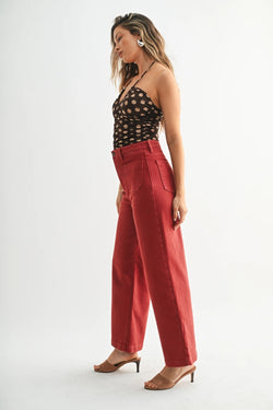 MIni Patch Pocket Wide Leg Jean