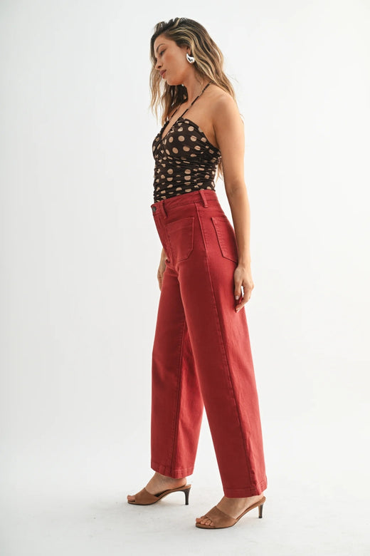 MIni Patch Pocket Wide Leg Jean
