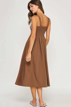 Braid Embroidery Pleated Dress