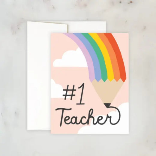 Teacher Rainbow Pencil Card