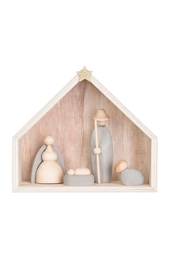 Wood and Cement Nativity, Set of 5