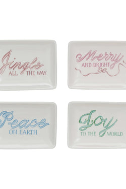 Stoneware Dish w/ Holiday Saying