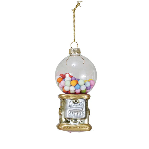 Glass Gumball Machine Ornament w/ Glitter