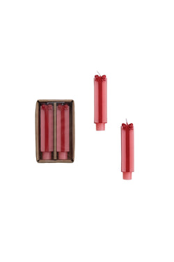 Unscented Package Shaped Taper Candles in Box, Pink & Red, Set of 2
