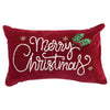 Cotton Velvet Lumbar Pillow with Embroidery & Applique 