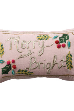 Lumbar Pillow with Hand-Embroidery