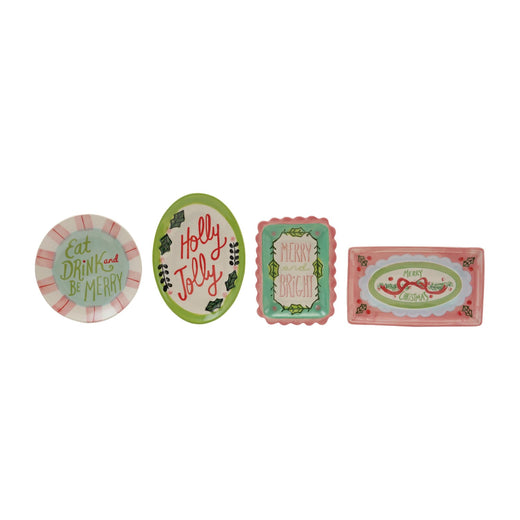 Stoneware Dish with Holiday Saying, 4 Styles ©