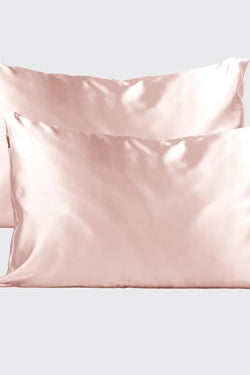 Holiday Satin Pillowcase 2pc Set - Blush