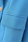 Blue Notched Collar Blazer