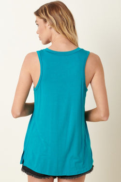 Bamboo V-Neck Front Pocketed Sleeveless Top