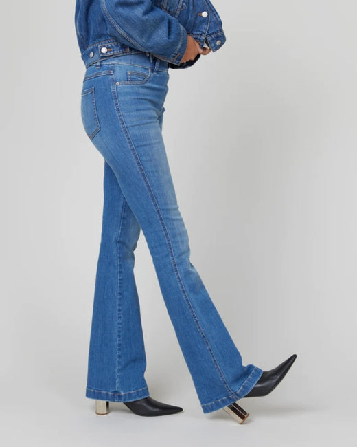 Vintage 1970s Girls Denim Blue Jeans: High Waist Bell Bottoms