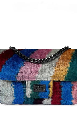 Silk Velvet Ikat Crossbody Bag