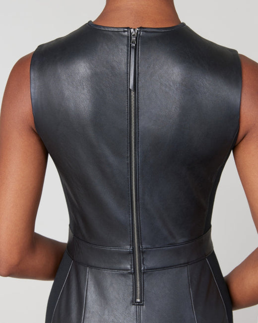 Leather-Like Sleeveless Sheath Dress – Spanx