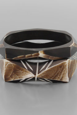 2 Piece Brown Acrylic Bangle Set