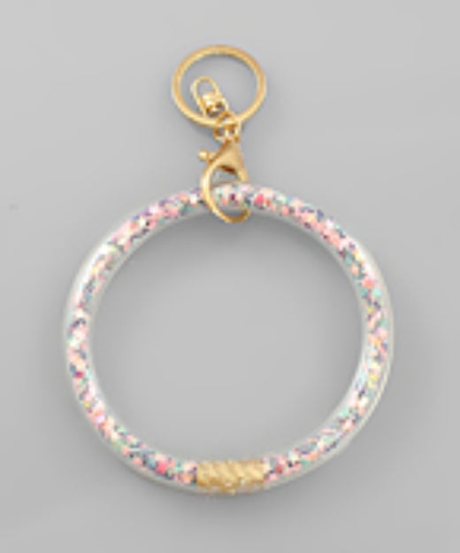 Glitter Star Silicone Key Ring Bracelet