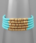 Rubber Bead 5 Row Bracelet