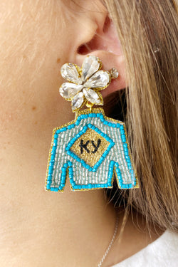 Derby Jockey Silks Earrings Kentucky (KY)