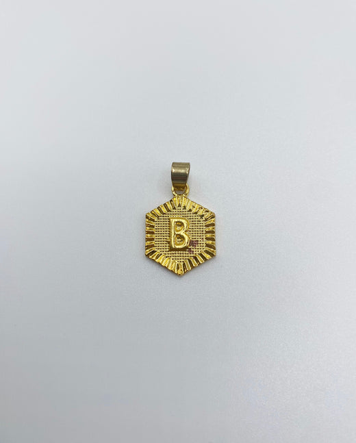 Initial Charm - Hexagon Pendant