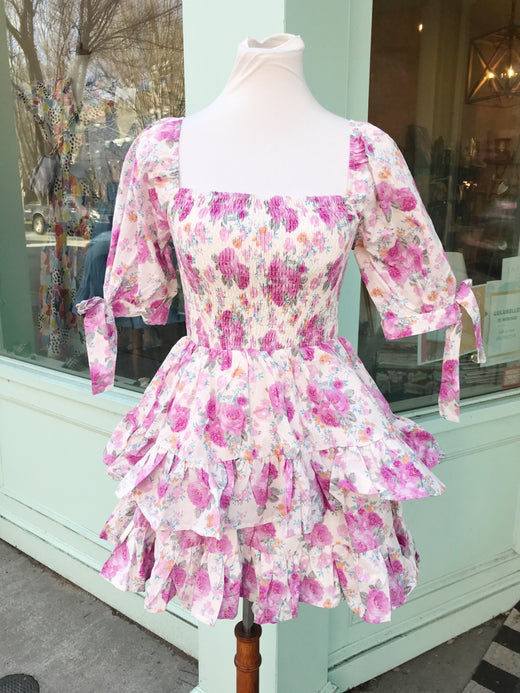 Garden Smocked Mini Dress