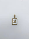 Initial Charm- Rectangle Mother of Pearl