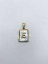 Initial Charm- Rectangle Mother of Pearl