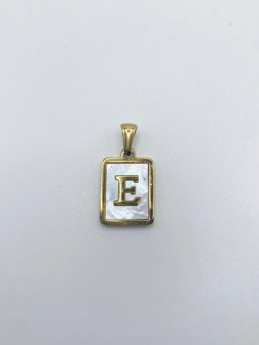 Initial Charm- Rectangle Mother of Pearl