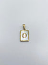 Initial Charm- Rectangle Mother of Pearl