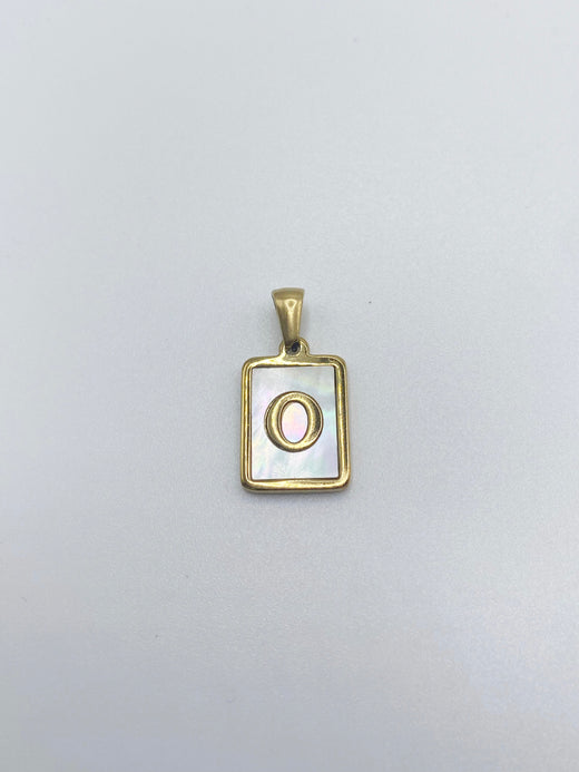 Initial Charm- Rectangle Mother of Pearl