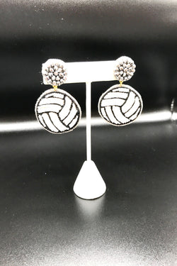 Volleyball Hand Beaded Earring