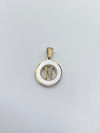 Initial Charm- Round Mother of Pearl