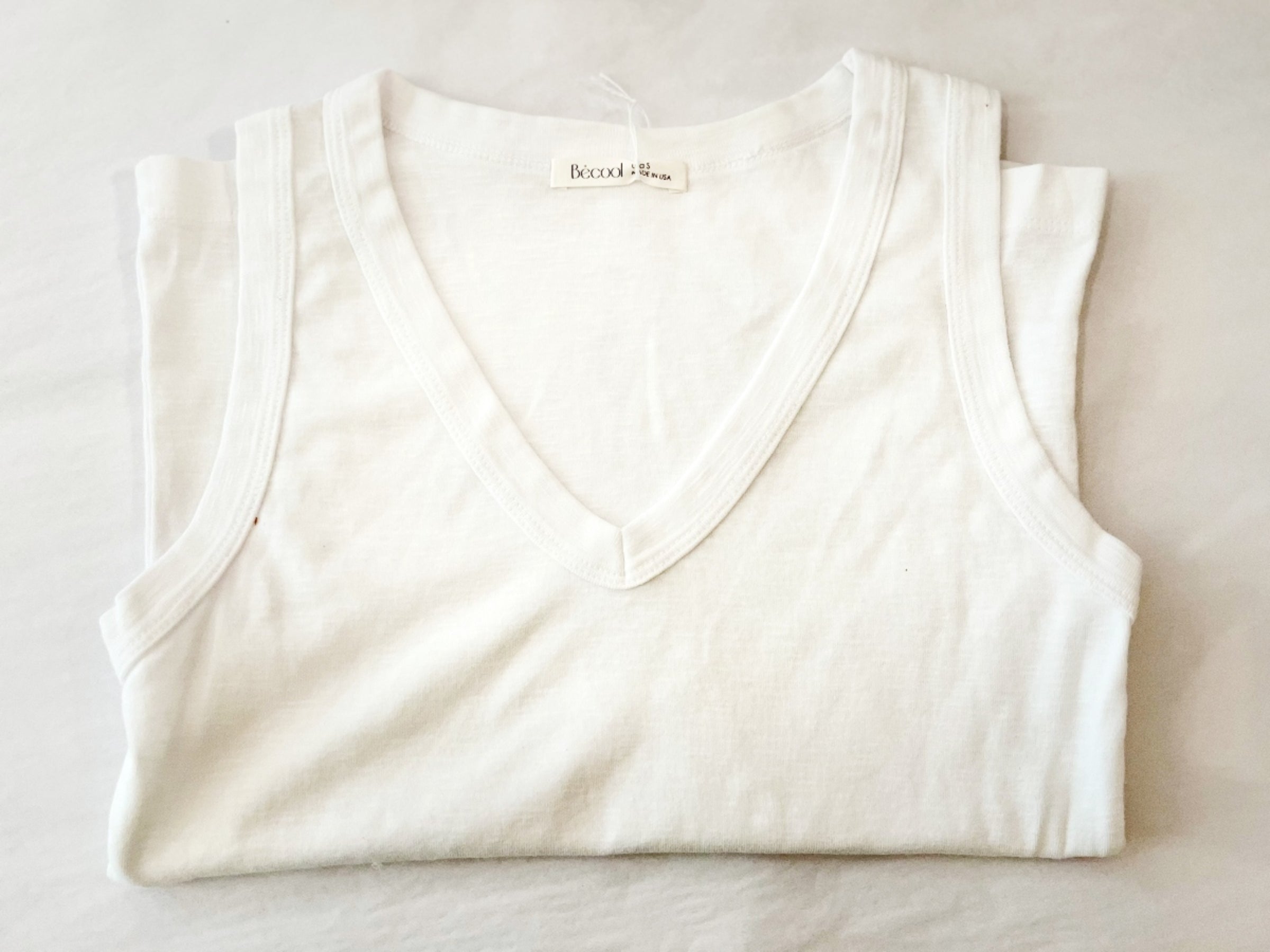 Basic Cotton Ribbed V-Neck Tank