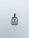 Initial Charm- Rectangle Mother of Pearl