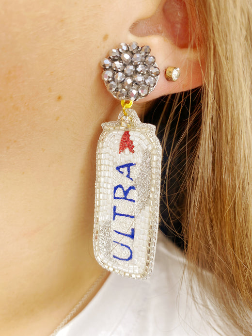 Ultra Can Hand Beaded Earrings