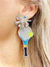 Tennis Racket Hand Beaded Earrings