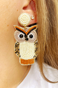 Owl Seed Beads Earrings