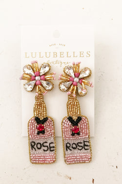 Champagne Sparkling Rose Boozy Earrings