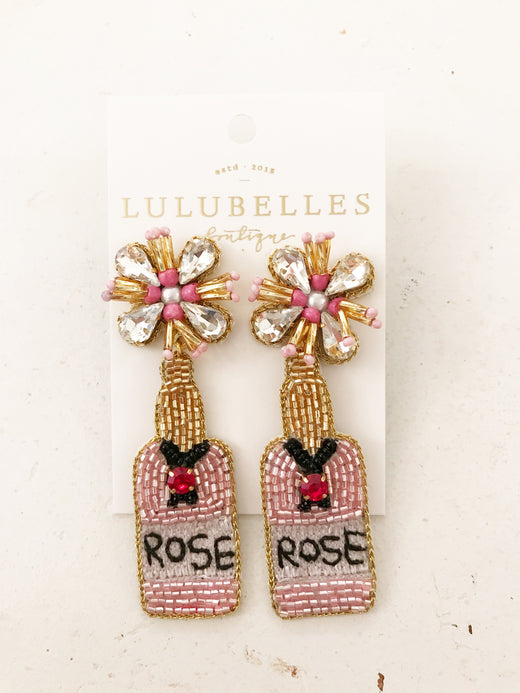 Champagne Sparkling Rose Boozy Earrings
