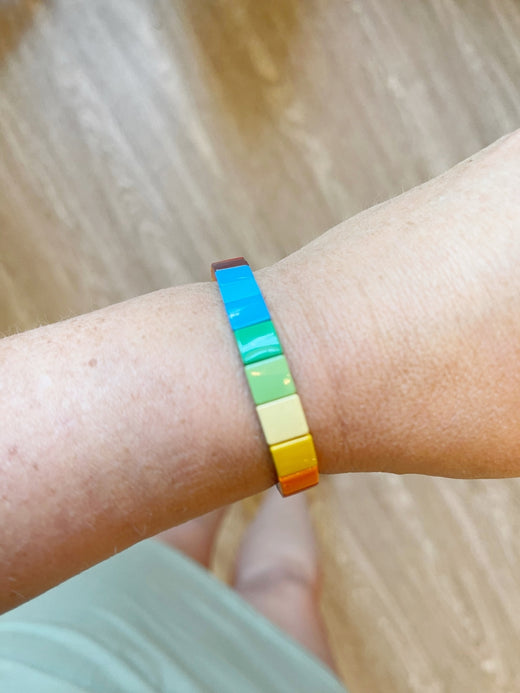 Multicolor Tile Stretch Bracelets