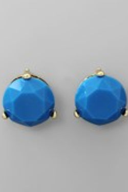 Large Stone Stud Earrings