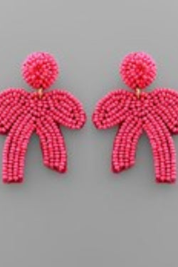 Seed Bead Bow Earrings