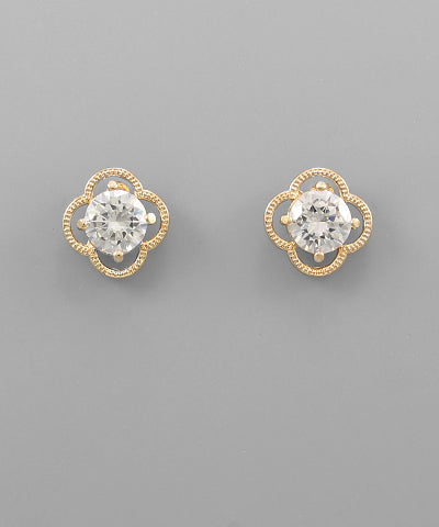 CZ Flower Studs