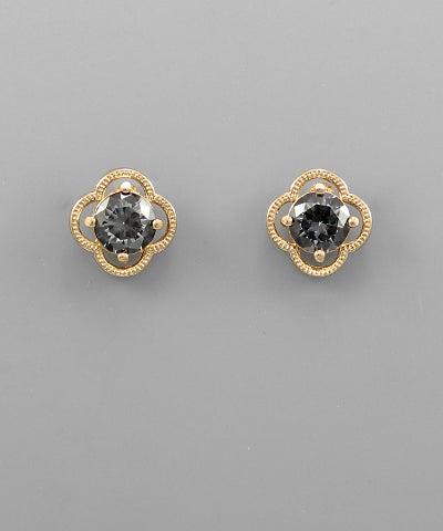 CZ Flower Studs