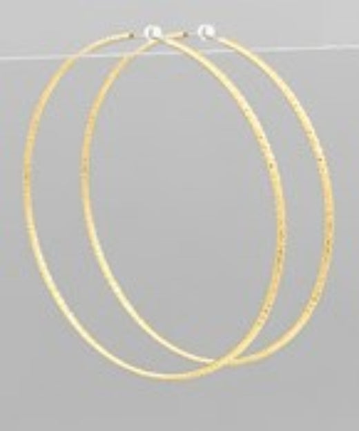 70mm Textured Brass Hoops