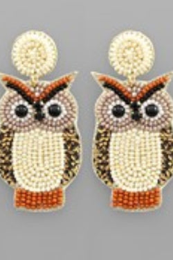 Owl Seed Beads Earrings